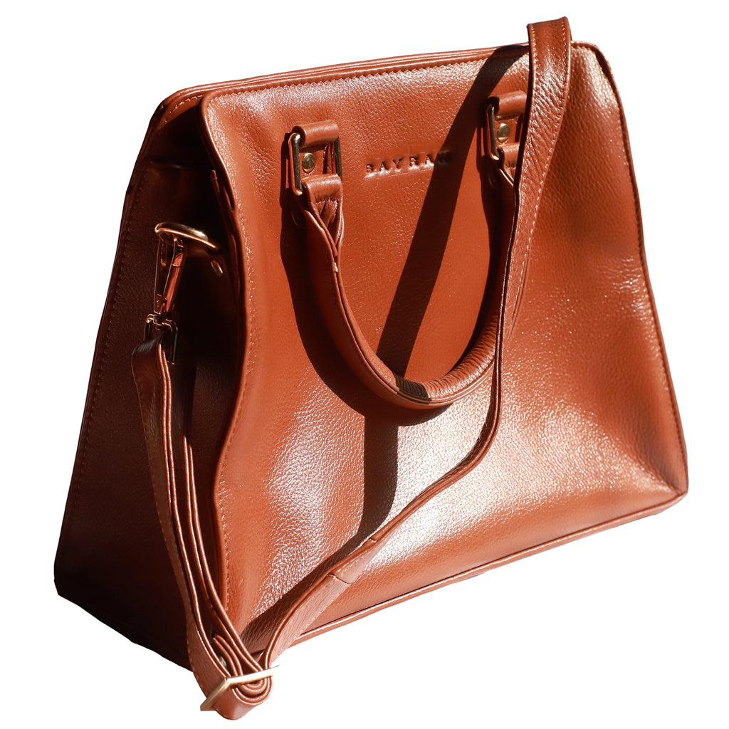 Leather Ziptop Handbag