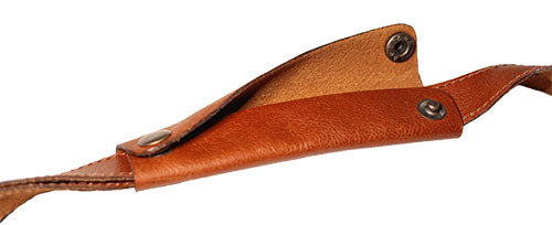 The Leather Tote by Bayraw, close up of handle cover