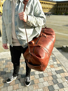 Large Leather Duffel Bag - BAYRAW