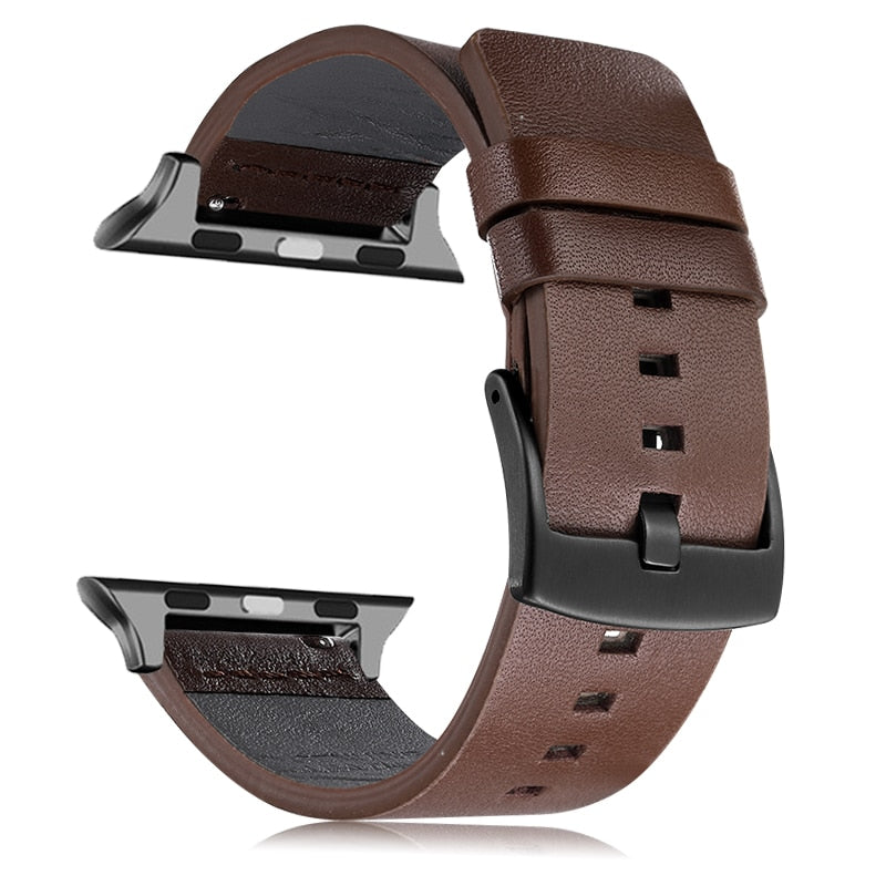 Chunky Style Leather Apple Watch Strap - BAYRAW 